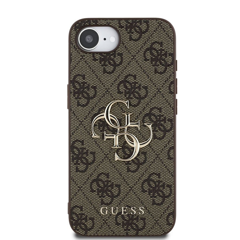 Guess PU 4G Metal Big Logo Case for iPhone 16e 6.1" Brown - GUHCPSE44GMGBR