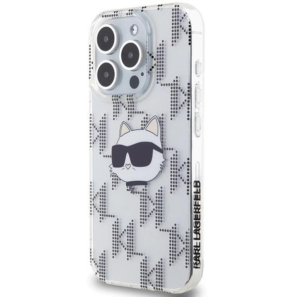 Karl Lagerfeld IML Choupette Head & Monogram Case for iPhone 15 Pro 6.1" Clear - KLHCP15LHKLPCHT