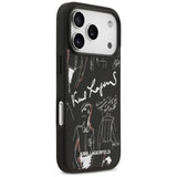 Karl Lagerfeld Grained Pattern & Logo Case with MagSafe for iPhone 17 Pro 6.3" Black - KLHMP17LPGGRMPK