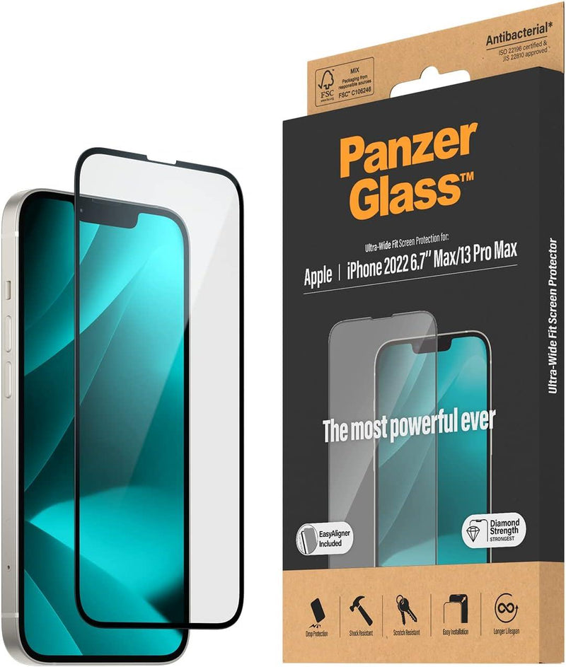 Panzer Glass Ultra Wide Fit Most Powerful Screen Protection for iPhone 13 Pro Max 6.7" - 2785