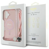Guess Crossbody Cord Script Case with MagSafe iPhone 16 6.1" Pink - GUHMP16SHCTSGNSP