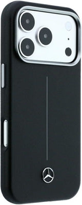 Mercedes Leather Semi Wrap Iconic Line Case with MagSafe for iPhone 17/18 Pro Max 6.9" Black - MEHMP18X25PFWSTK