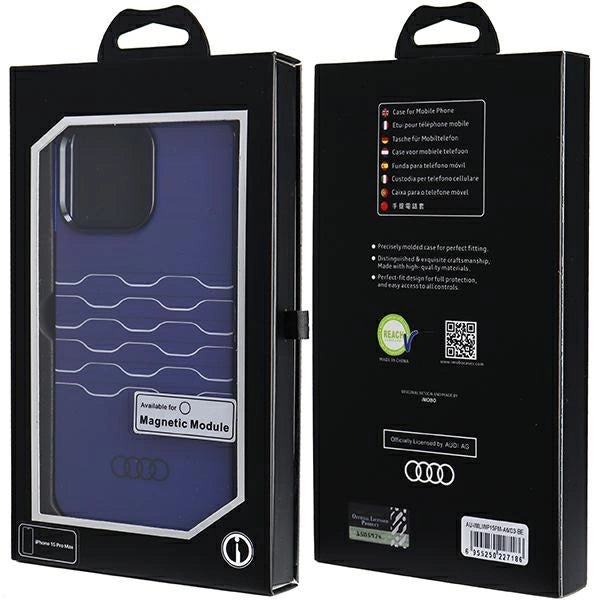 Audi IML Hard Case with MagSafe for iPhone 15 Pro Max 6.7" Blue - AU-IMLMIP15P-A6/D3-BE