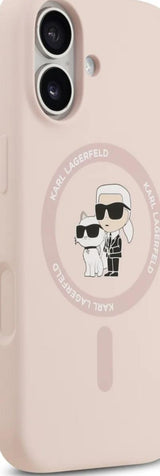Karl Lagerfeld Liquid Silicone Karl and Choupette with MagSafe Case for iPhone 17 6.3" Pink - KLHMP17SSCMKCRHP