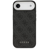 Guess PU Leather 4G Logo Silver Frame Case for iPhone 17 Air 6.5" Black - GUHMP17MP4GSSMCK