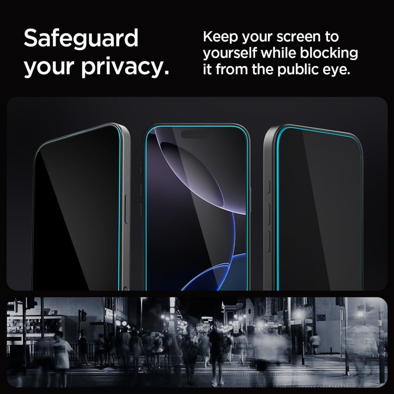 Spigen Glastr EZ Fit Privacy Film Screen Protector 2 Pack for iPhone 16 Pro Max 6.9" - AGL07908
