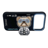 Nimmy Cool & Cute 2.0 Little Rich Tycoon Dog Case with MagSafe Stand for iPhone 17 Pro Max 6.9" Black Blue - N-YJKM-CXZJZH-IP17-PRO-MAX-07