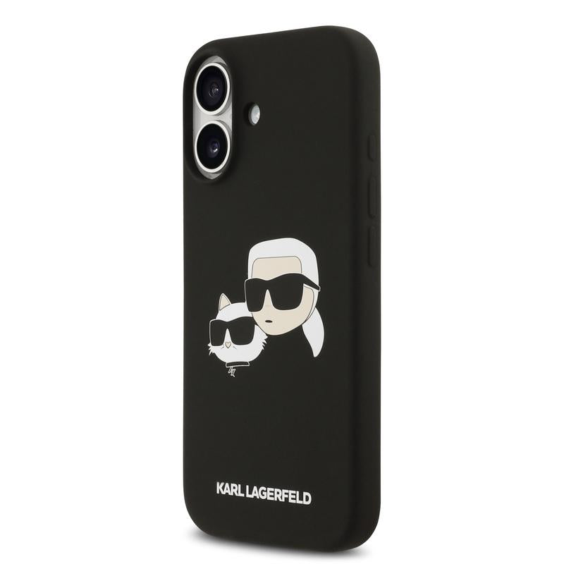 Karl Lagerfeld Liquid Silicone Double Head Case with MagSafe for iPhone 17 6.3" Black - KLHMP17SSKCHPPLK