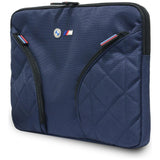 BMW M Series Nylon Pockets 14" Sleeve Bag with Metal Logo Navy Blue - BMCS14PNYPOV