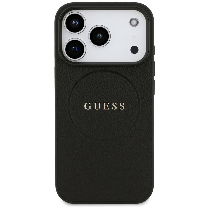 Guess Grained Ring Case with MagSafe for iPhone 17 Pro Max 6.9" Black - GUHMP17XPGHSMMK