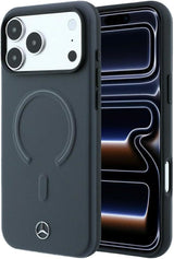 Mercedes Leather 3D MagSafe Case for iPhone 17/18 Pro 6.3" Anthracite - MEHMP18L25PEMMOA