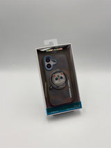 Nimmy Big Eye Cute Pet Silver Shaded Cat Face Case with Detachable MagSafe Grip for iPhone 17 6.3" Grey Blue - N-XDY-CXZJZH-IP17-023