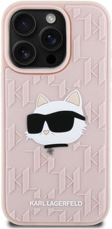 Karl Lagerfeld 3D Choupette Rubber Monogram Case for iPhone 16 Pro 6.3" Pink - KLHCP16LRBCCHHKLP