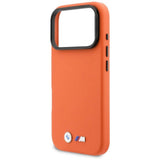BMW M Series Metal Logo Case with MagSafe & Camera Stand for iPhone 17 Pro Max 6.9" Orange - BMHMP17X25PFWKCKO