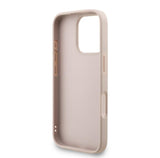 Guess PU 4G Metal Logo and Pearl Strap Case with MagSafe for iPhone 16 Pro 6.3" Pink - GUHCP16LP4GMGSP