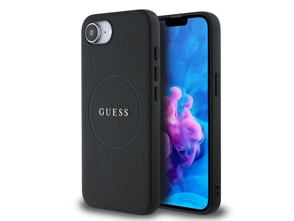 Guess PU Grained Classic Logo Case with MagSafe for iPhone 16e 6.1" Black - GUHMPSE4PGHSMMK
