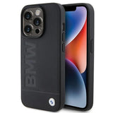 BMW Hot Stamp Leather Case for iphone 15 Pro Max 6.7" Black - BMHCP15XSLLBK