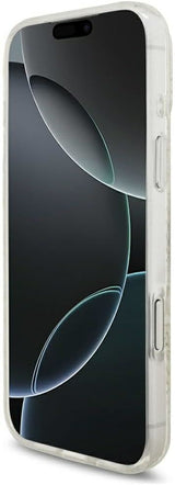 Guess IML Flowers Electro Pearl Strap MagSafe Case for iPhone 17/18 Pro Max 6.9" White - GUHMP18XHCPOFPH