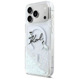 Karl Lagerfeld Liquid Glitter Karl Script Logo Case with MagSafe for iPhone 17 Pro 6.3" Clear - KLHMP17L6LKSCAMT