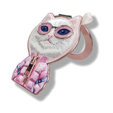 Nimmy Cool & Cute 2.0 White Rich & Beauty Cat Embroidery Magnetic Stand with MagSafe Pink - N-KM-BSZJ-04