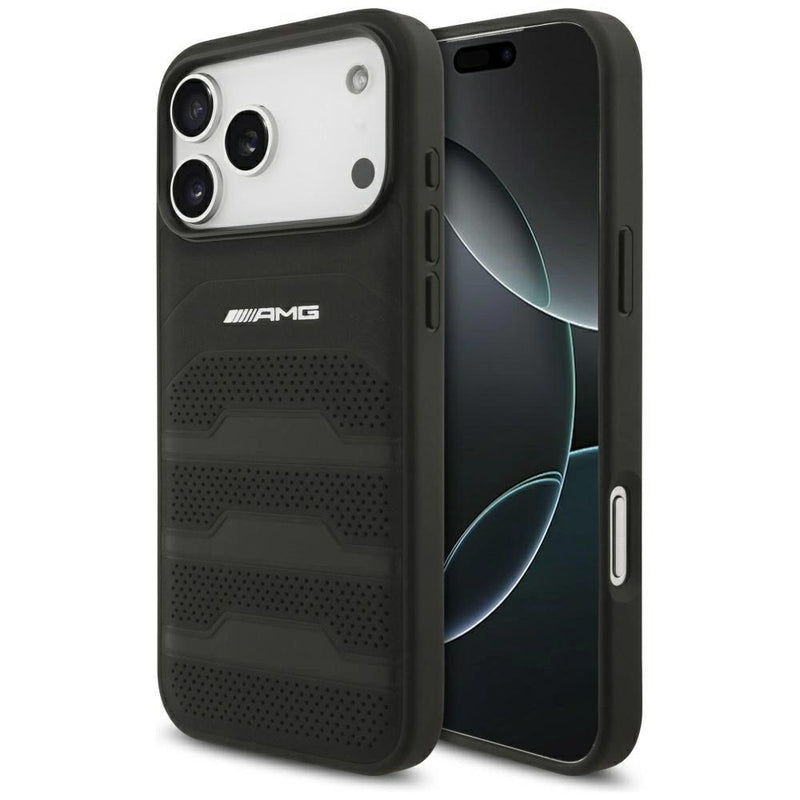 AMG Leather Debossed Lines Logo Case for iPhone 17 Pro Max 6.9" Black - AMHCP17XGSEBK