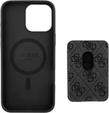 Guess 4G Stripes Case with MagSafe Wallet for iPhone 16 Pro Max 6.9" Black - GUBPHCP16XP4RPSK