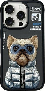 Nimmy Cool & Cute 2.0 Dog Case for iPhone 16 Pro 6.3" Black - N-KM-iP16-Pro-01