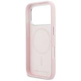 Karl Lagerfeld Karl & Choupette Head Pins Saffiano Case with MagSafe iPhone 17 Pro 6.3" Pink - KLHMP17L6PFKCLP