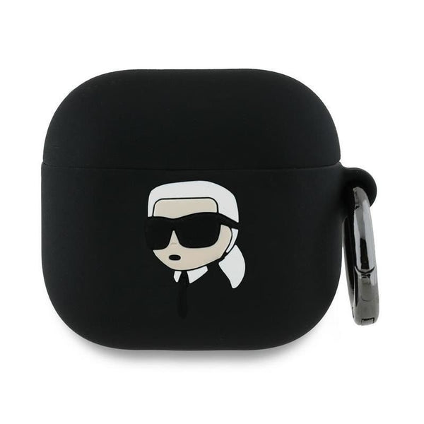 Karl Lagerfeld 3D Karl Head Silicone Case for AirPods 4 Black - KLA4RUNIKK