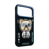 Nimmy Cool & Cute 2.0 Little Rich Tycoon Dog Case with MagSafe Stand for iPhone 17 Pro Max 6.9" Black Blue - N-YJKM-CXZJZH-IP17-PRO-MAX-07