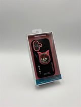 Nimmy Glasses Cool Cat Face Case with Detachable MagSafe Grip Stand for iPhone 17 6.3" Black Pink - N-YJKM-CXZJ-IP17-018