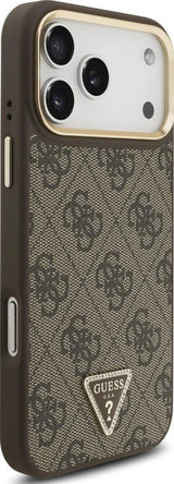 Guess 4G Triangle Logo Case with MagSafe for iPhone 17 Pro Max 6.9" Brown Gold - GUHMP17XP4GTDGMW