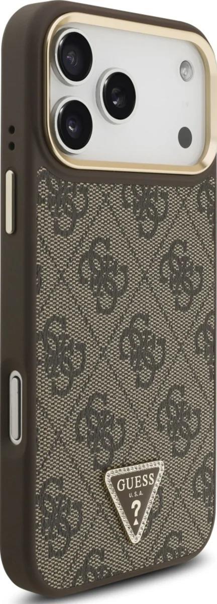 Guess 4G Triangle Logo Case with MagSafe for iPhone 17 Pro Max 6.9" Brown Gold - GUHMP17XP4GTDGMW