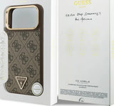 Guess 4G Triangle Logo Case with MagSafe for iPhone 17 Pro Max 6.9" Brown Gold - GUHMP17XP4GTDGMW