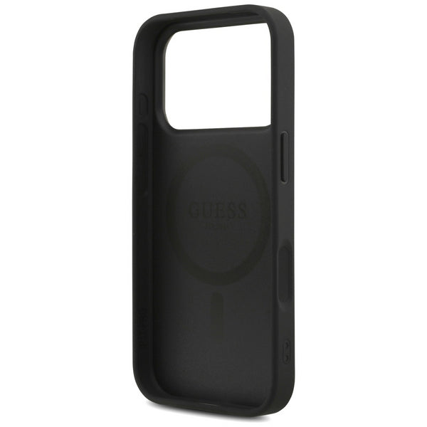 Guess 4G Triangle Logo With Pearl Strap MagSafe Case for iPhone 17 Pro 6.3" Black - GUHMP17LP4TSDPPSK