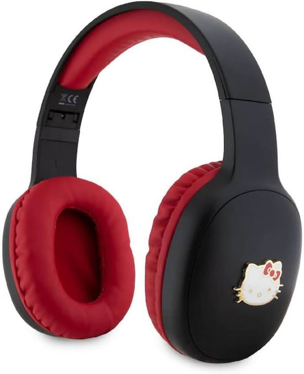 Hello Kitty Metal Logo Oval Shape Bluetooth Headphones Black - HKBHA1BKHLMK