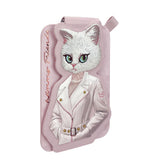 Nimmy Fashion & Cute White Cat Series Embroidery Magnetic Stand with MagSafe Pink - N-CXMC-ZJKT-04