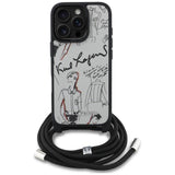 Karl Lagerfeld Crossbody Grained Pattern & Logo Case for iPhone 16 Pro Max 6.9" Grey - KLHCP16XPGGRMPCG