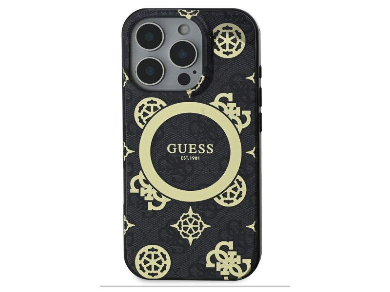 Guess IML Peony On 4G Background Case with MagSafe for iPhone 16 Pro 6.3" Black - GUHMP16LH4PYEEK