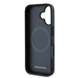 Mercedes Hard Textured and Plain Smooth Leather Case with MagSafe for iPhone 16 6.1" Black  - MEHMP16S23RBARK
