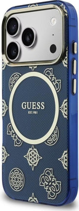 Guess IML Peony Dot Case with MagSafe for iPhone 17 Pro 6.3" Blue - GUHMP17L5HPOEDB