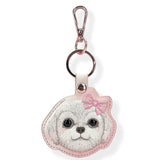 Nimmy Big Eye Cute Pet Bischon Fraise Dog Face Airtag Keychain Pink - N-XDY-YSK-02-A