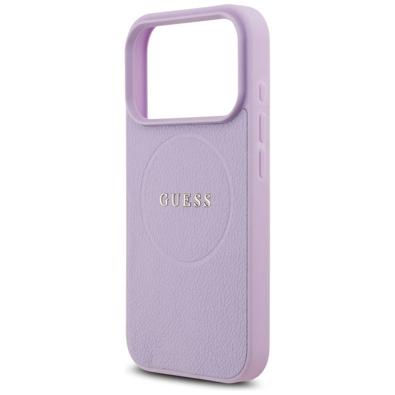 Guess Grained Ring Case with MagSafe for iPhone 17 Pro 6.3" Purple - GUHMP17LPGHSMMU