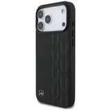 Mercedes Leather Laurel Leaves Case with MagSafe for iPhone 17 Pro Max 6.9" Black - MEHMP17X25RDSLAK