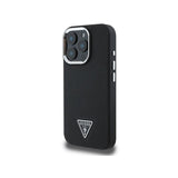Guess PU Grained Triangle Logo Case for iPhone 16 Pro 6.3" Black - GUHMP16LPGTSPSK