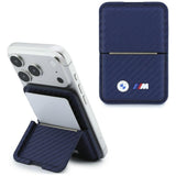 BMW M Carbon Metal Logo Magnetic Card Holder with Stand Navy Blue - BMOWMCS26PCILV