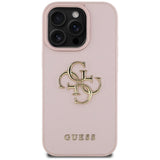 Guess Grained Big 4G Logo & Small Classic Logo Case for iPhone 16 Pro Max 6.9" Pink - GUHCP16XPGT4MBP