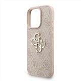 Guess PU 4G Metal Logo and Pearl Strap Case with MagSafe for iPhone 16 Pro Max 6.9" Pink - GUHCP16XP4GMGSP