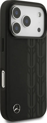 Mercedes Leather Laurel Leaves Case with MagSafe for iPhone 17 Pro 6.3" Black - MEHMP17L25RDSLAK