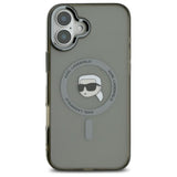 Karl Lagerfeld IML Metal Karl Head Case with MagSafe for iPhone 16 6.1" Black - KLHMP16SHLSKIK